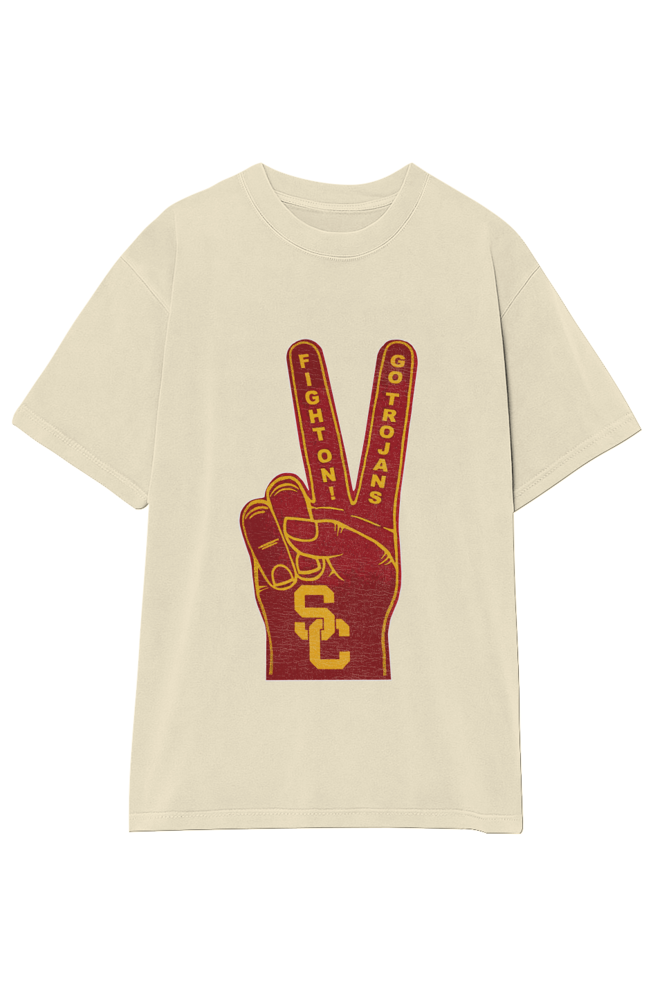 FIGHT ON! GO TROJANS! VINTAGE TEE