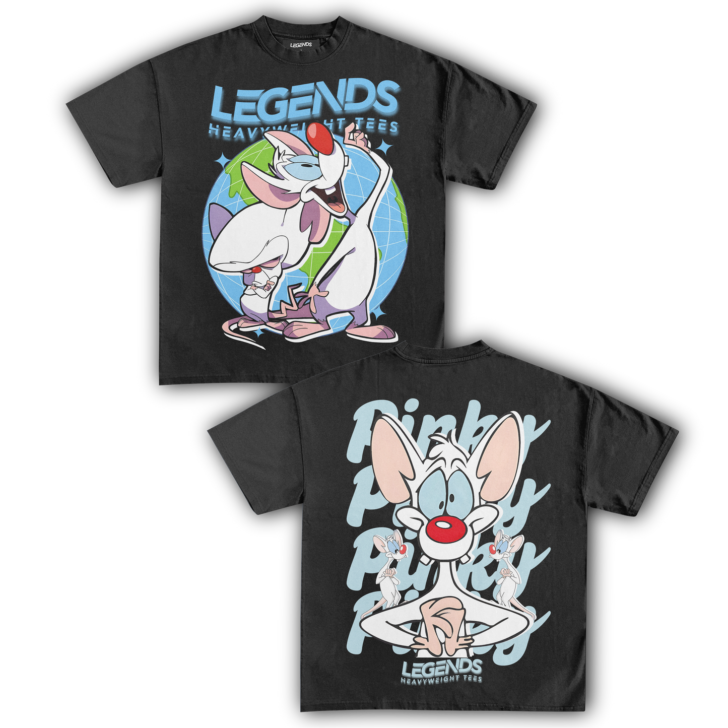 PINKY & THE BRAIN TEE V (DOUBLE SIDED)