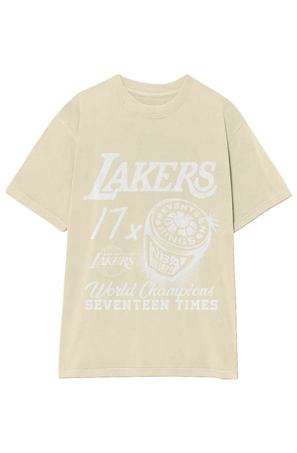 VINTAGE LAKERS 17X CHAMPIONS TEE (White Text)
