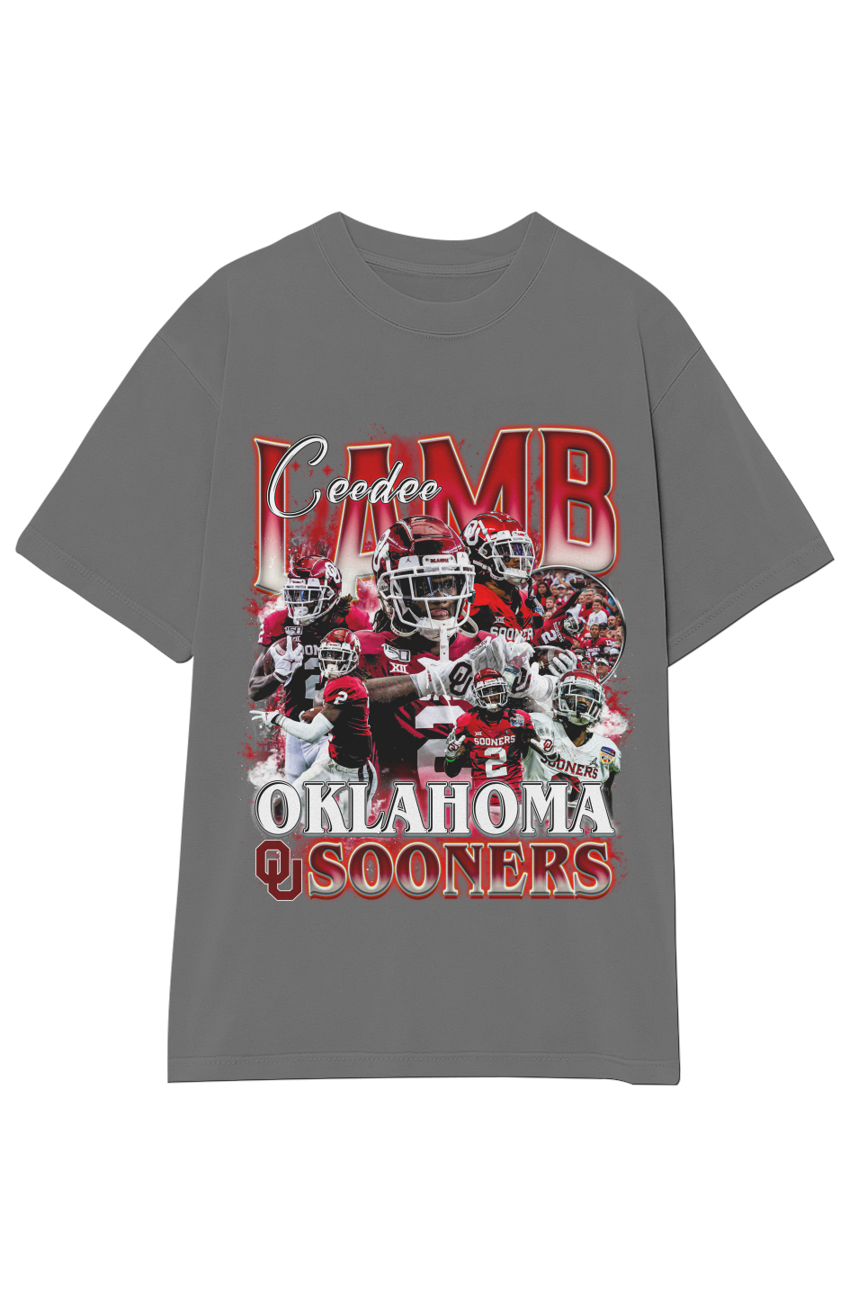 Ceedee Lamb Football Tee » Oklahoma Sooners » Vintage Heavyweight