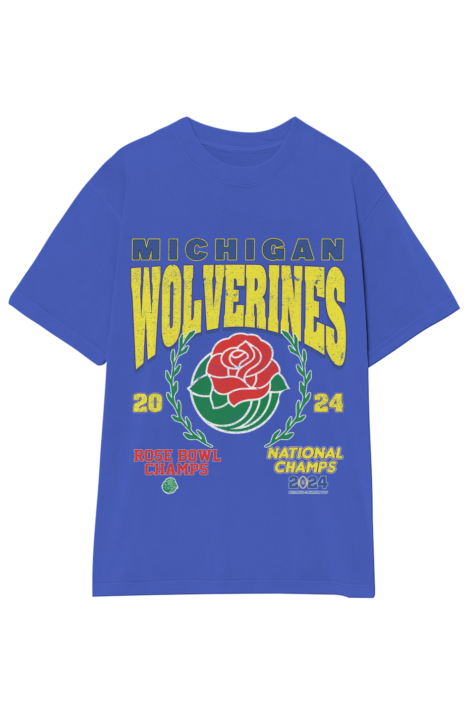 2024 MICHIGAN WOLVERINES ROSE BOWL CHAMPS VINTAGE TEE