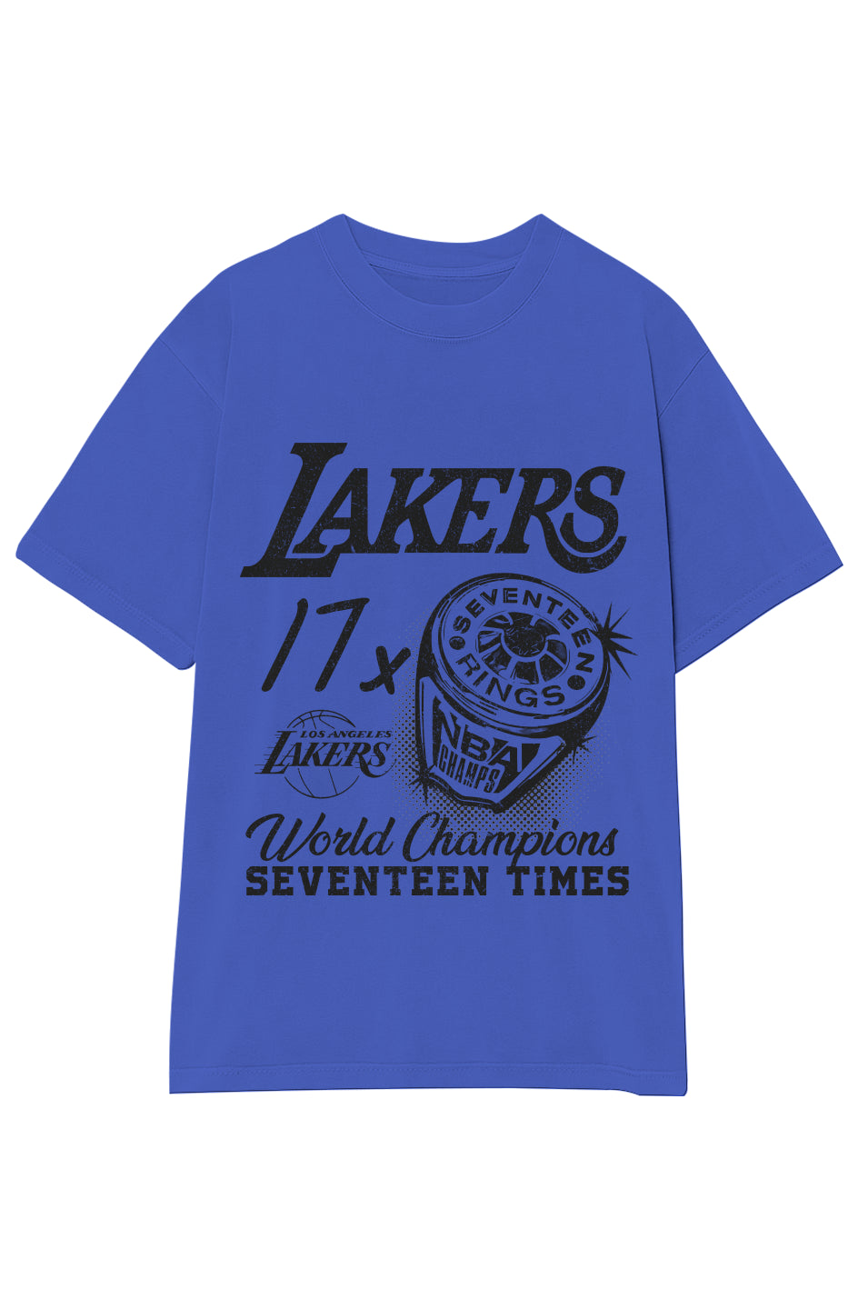 VINTAGE LAKERS 17X CHAMPIONS TEE (Black Text)
