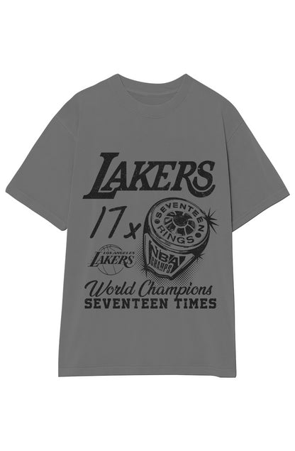 VINTAGE LAKERS 17X CHAMPIONS TEE (Black Text)