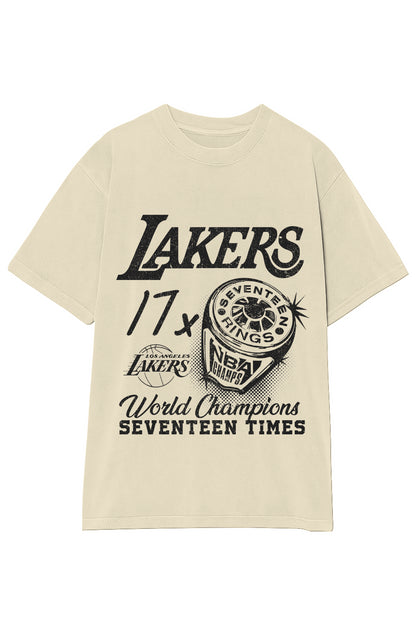 VINTAGE LAKERS 17X CHAMPIONS TEE (Black Text)