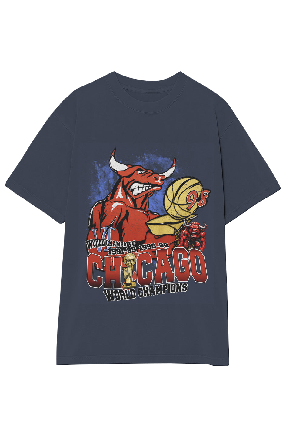 CHICAGO BULLS 6-TIME CHAMPIONS VINTAGE TEE