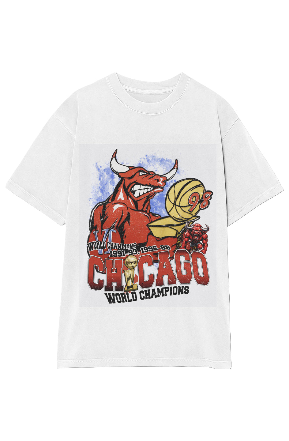 CHICAGO BULLS 6-TIME CHAMPIONS VINTAGE TEE