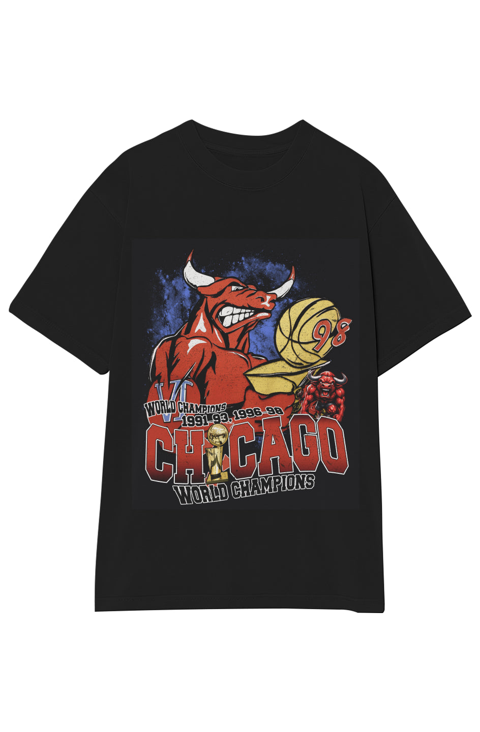 CHICAGO BULLS 6-TIME CHAMPIONS VINTAGE TEE