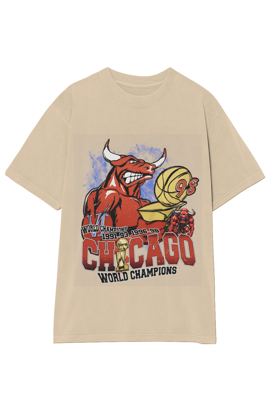 CHICAGO BULLS 6-TIME CHAMPIONS VINTAGE TEE