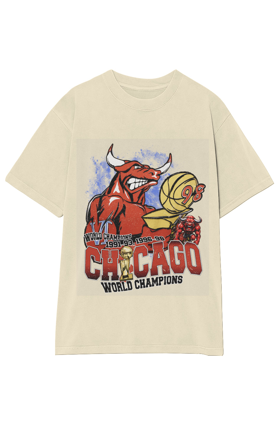 CHICAGO BULLS 6-TIME CHAMPIONS VINTAGE TEE