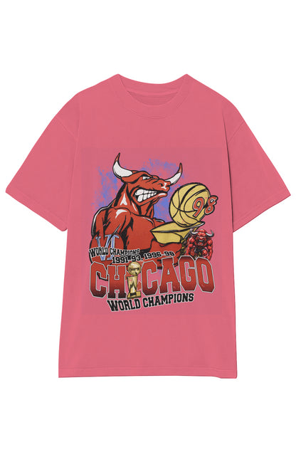 CHICAGO BULLS 6-TIME CHAMPIONS VINTAGE TEE