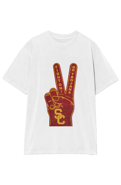 FIGHT ON! GO TROJANS! VINTAGE TEE