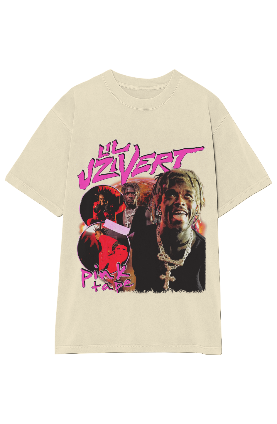 トップス lil j vert Lil Uzi Vert Tee » Pink Tape Album » Vintage Heavyweight T-Shirt