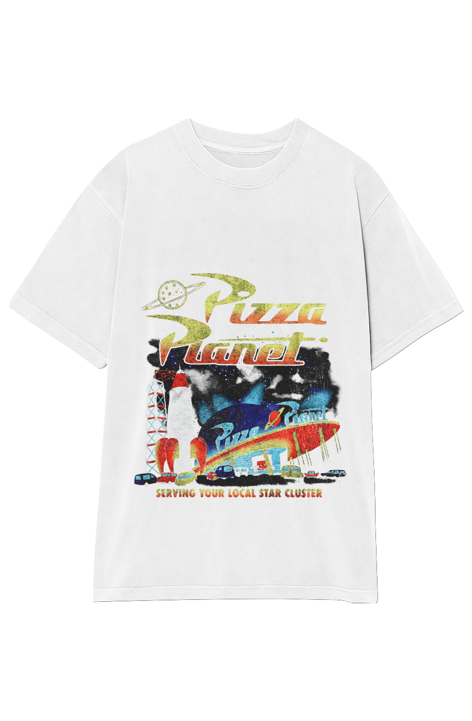 TOY STORY PIZZA PLANET TEE V DOUBLE SIDED 