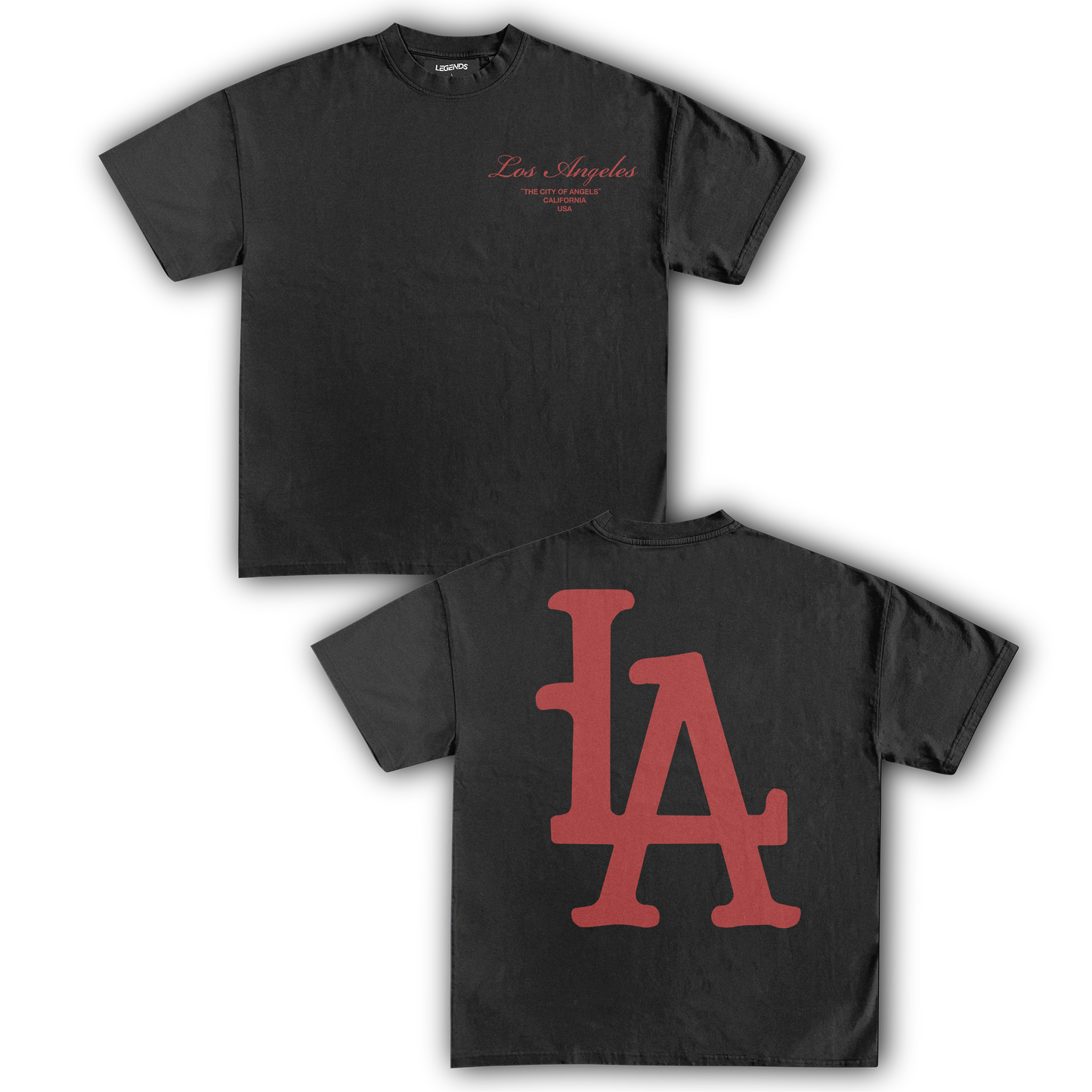 CITY OF ANGELS V2 DOUBLE TEE BLACK