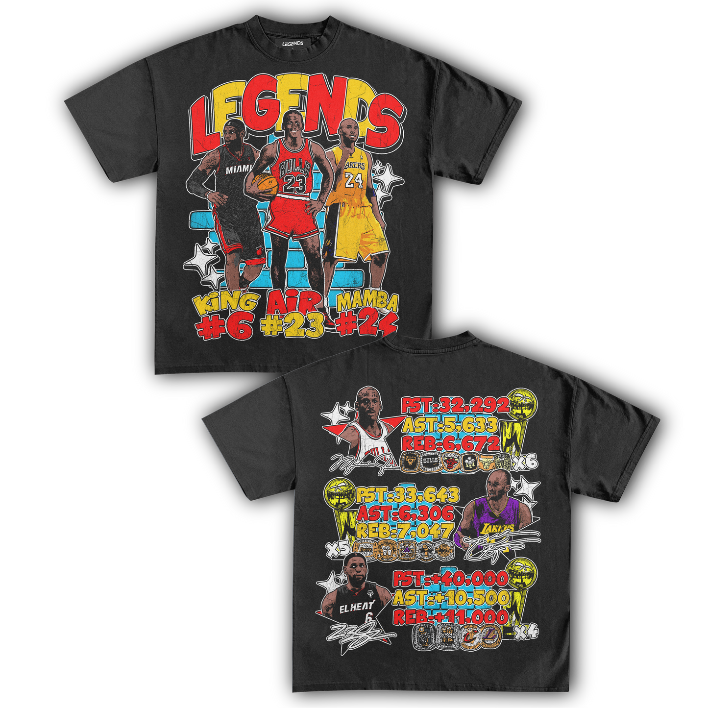 BASKETBALL LEGENDS TEE (Double Sided)