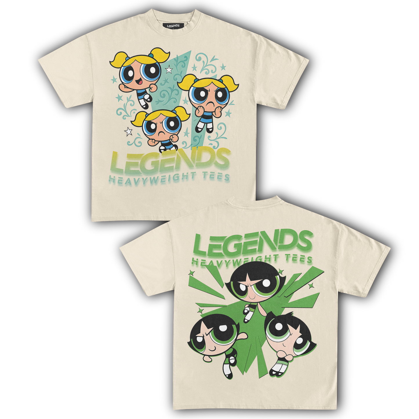 BUBBLES & BUTTERCUP TEE (DOUBLE SIDED)