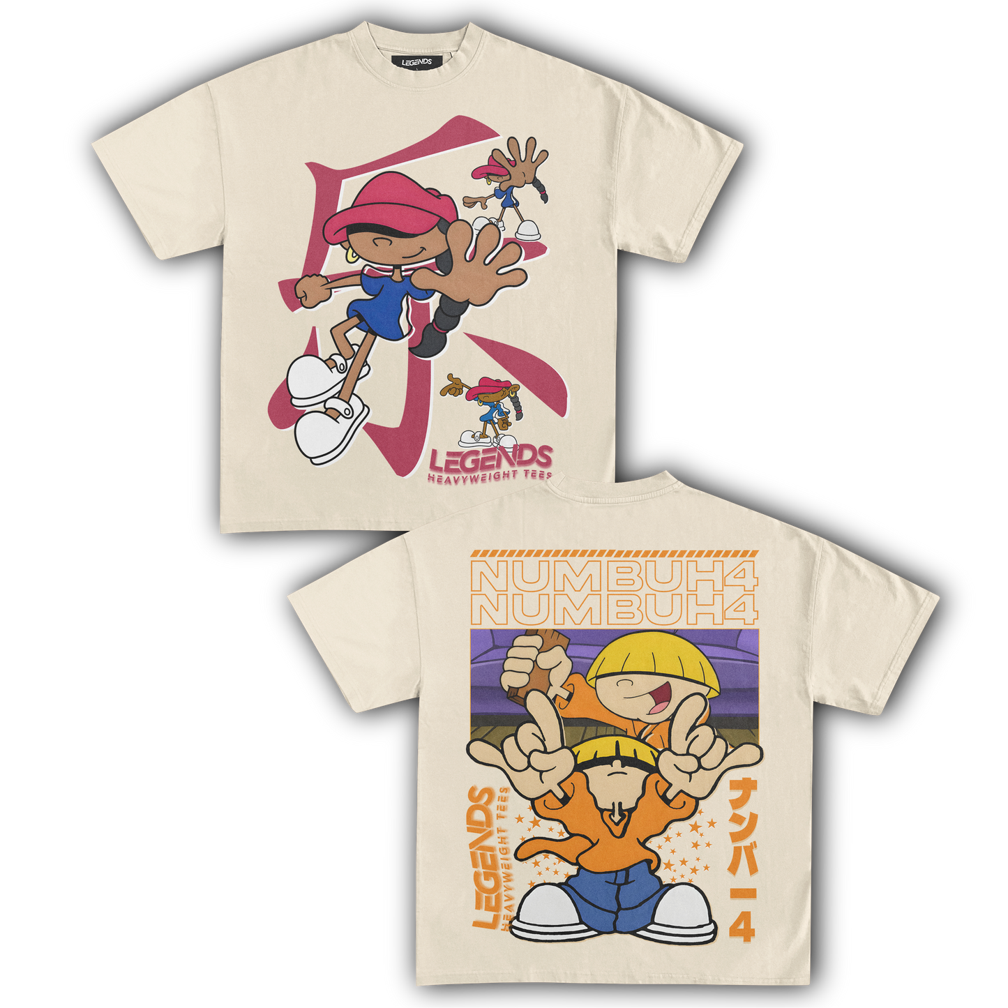 KIDS NEXT DOOR - NUMBER 5 & 4 TEE (DOUBLE SIDED)