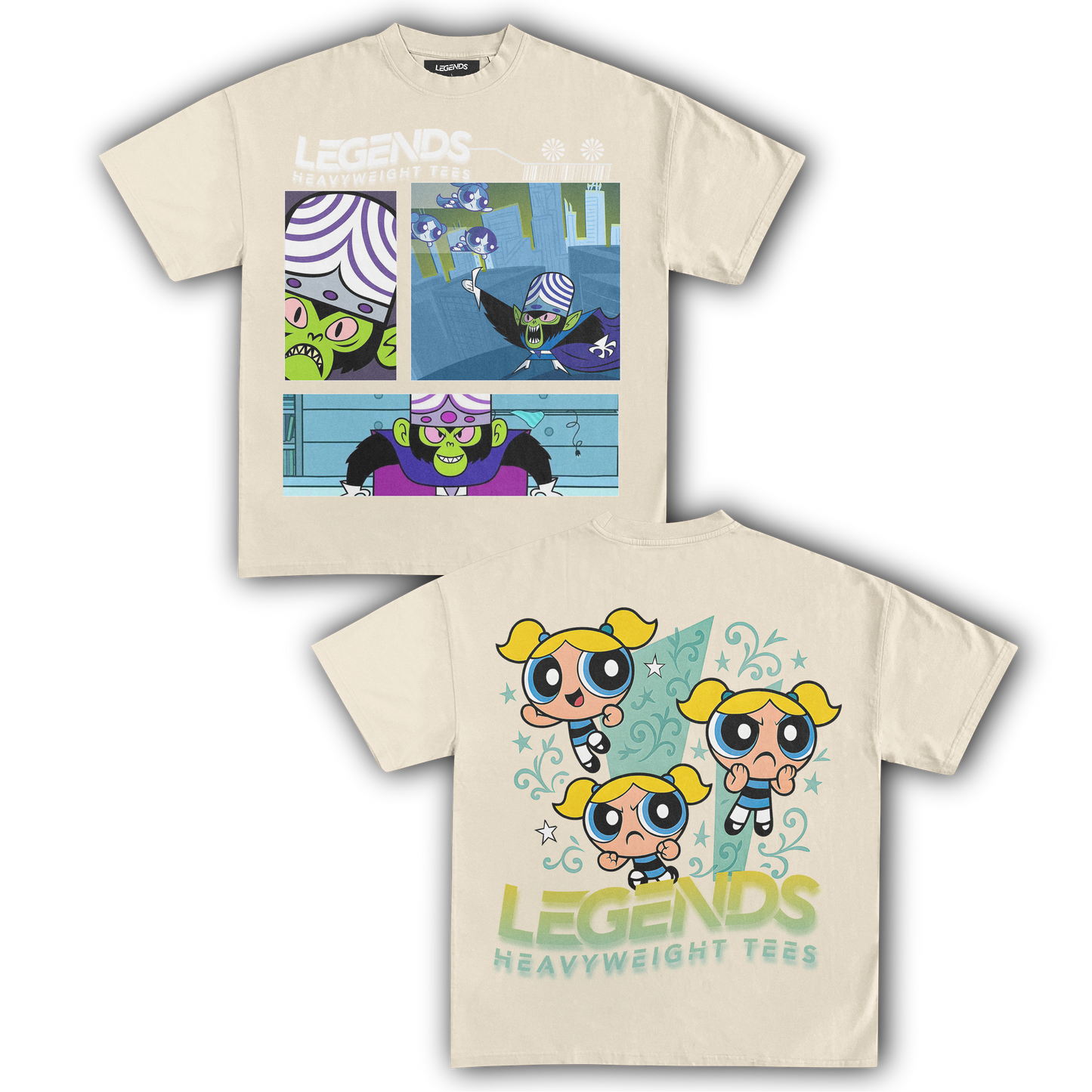 MOJO JOJO & BUBBLES TEE (DOUBLE SIDED)