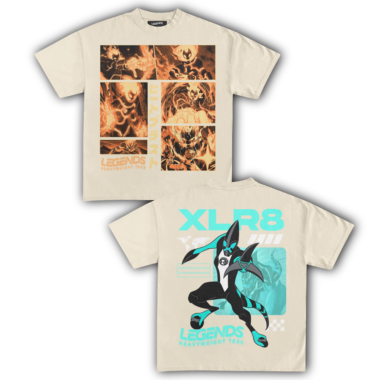 HEATBLAST & XLR8 TEE (DOUBLE SIDED)