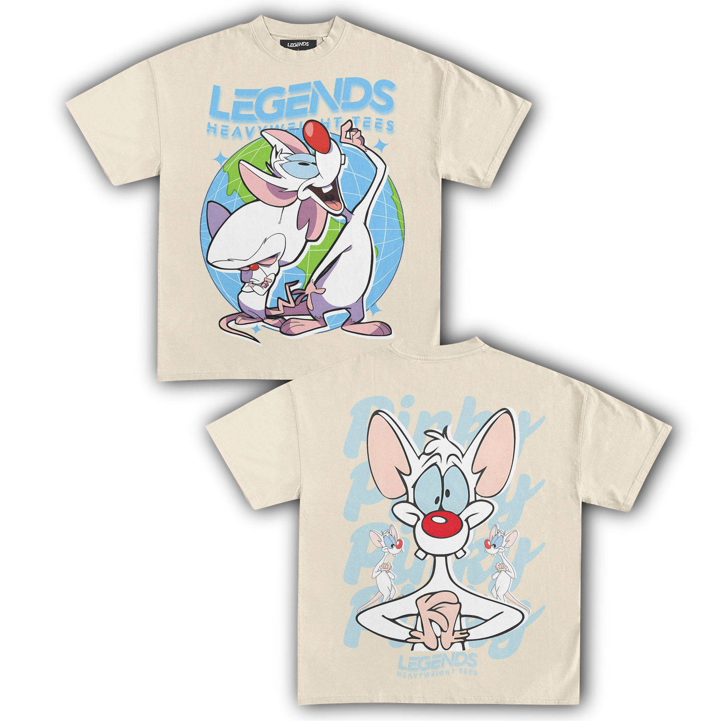 PINKY & THE BRAIN TEE V (DOUBLE SIDED)