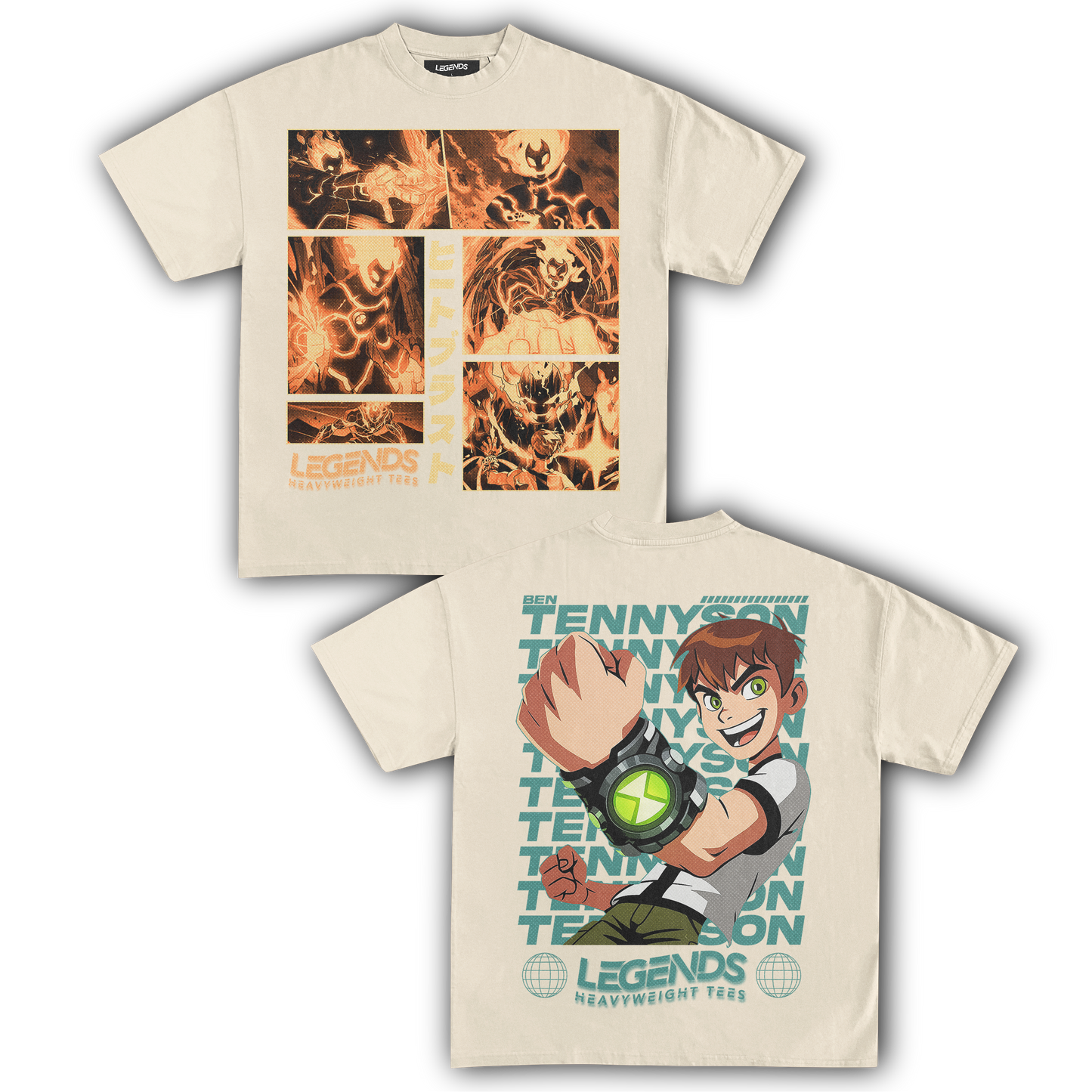 HEATBLAST & BEN TENNYSON TEE (DOUBLE SIDED)