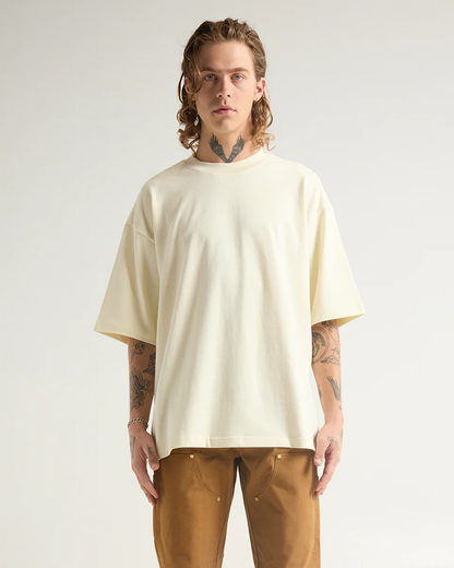 9.0 OZ SUPER HEAVYWEIGHT GARMENT DYE TEE (Cream)