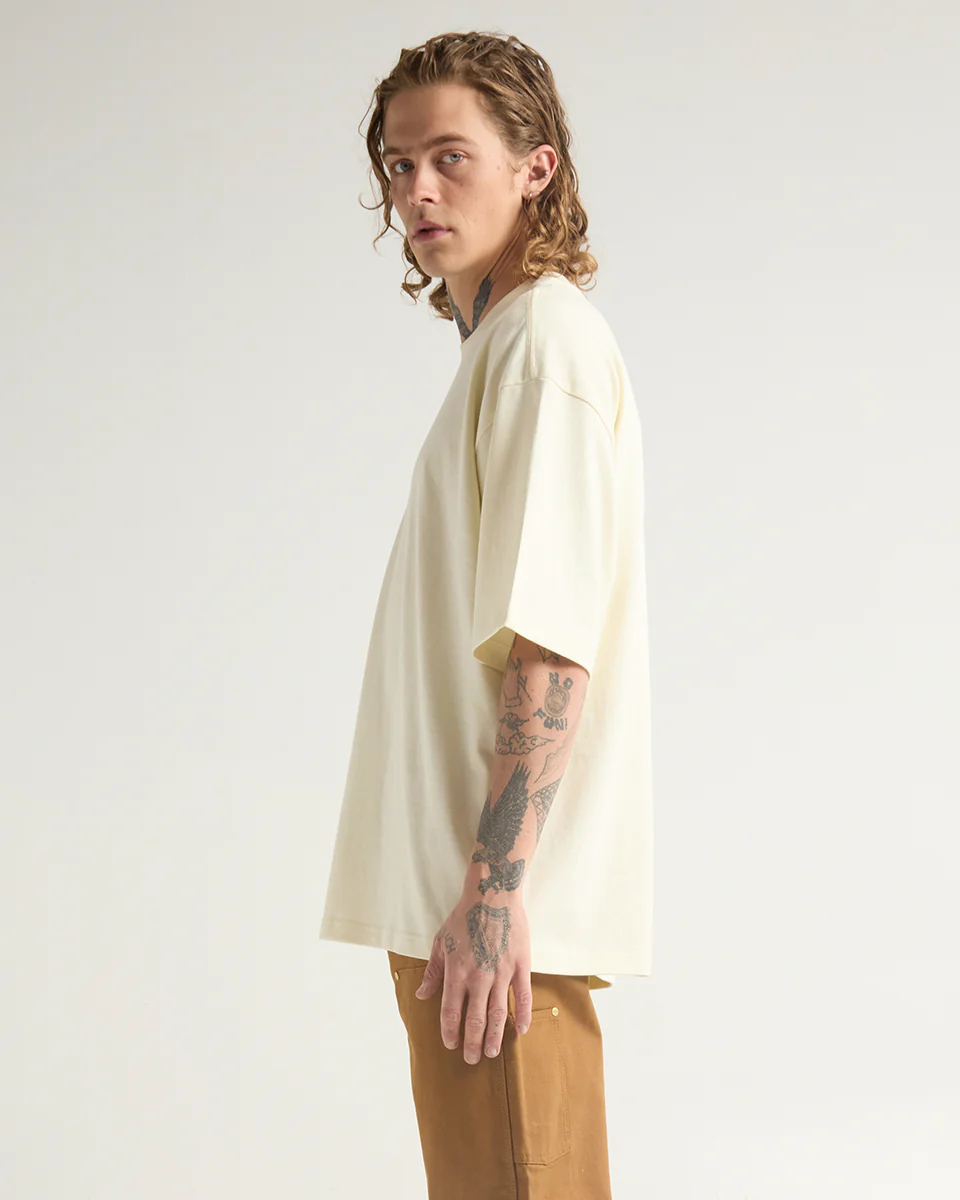 9.0 OZ SUPER HEAVYWEIGHT GARMENT DYE TEE (Cream)