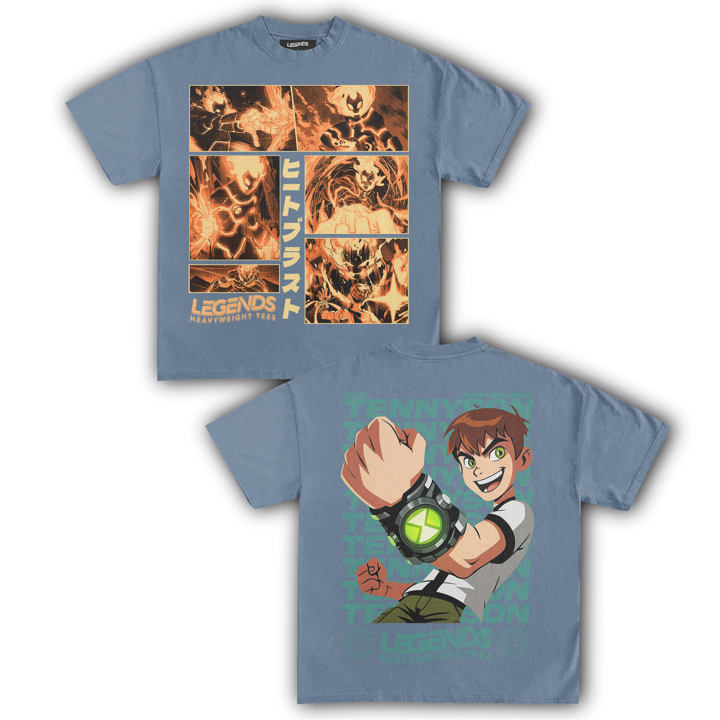 HEATBLAST & BEN TENNYSON TEE (DOUBLE SIDED)