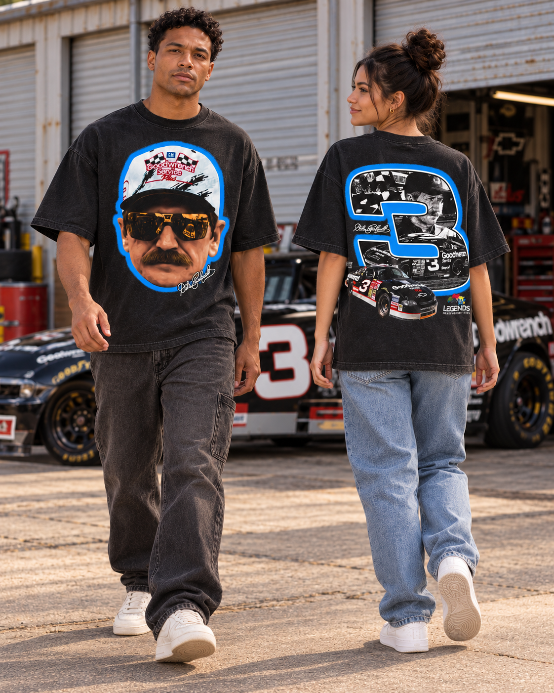DALE EARNHARDT BIG 3 TEE (Double Sided)