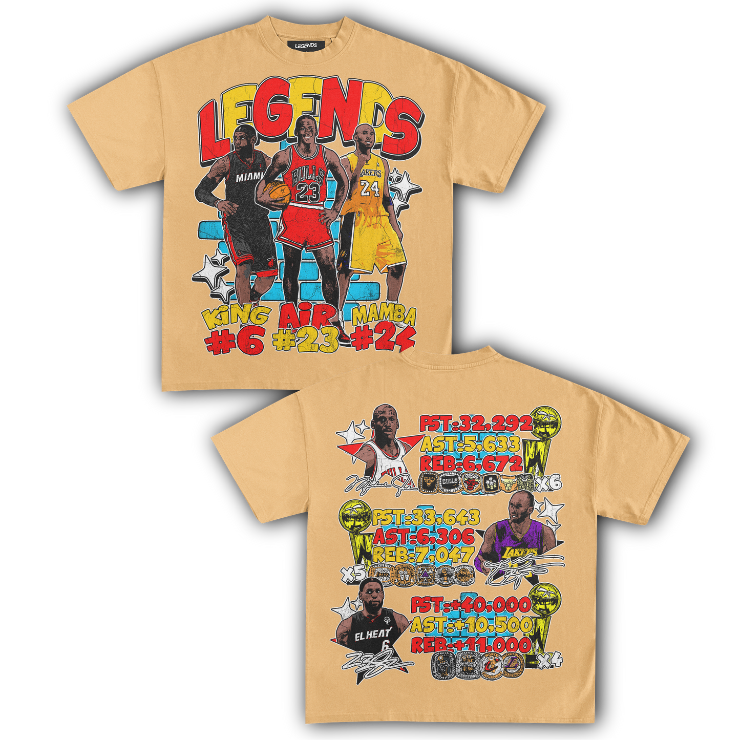 BASKETBALL LEGENDS TEE (Double Sided)