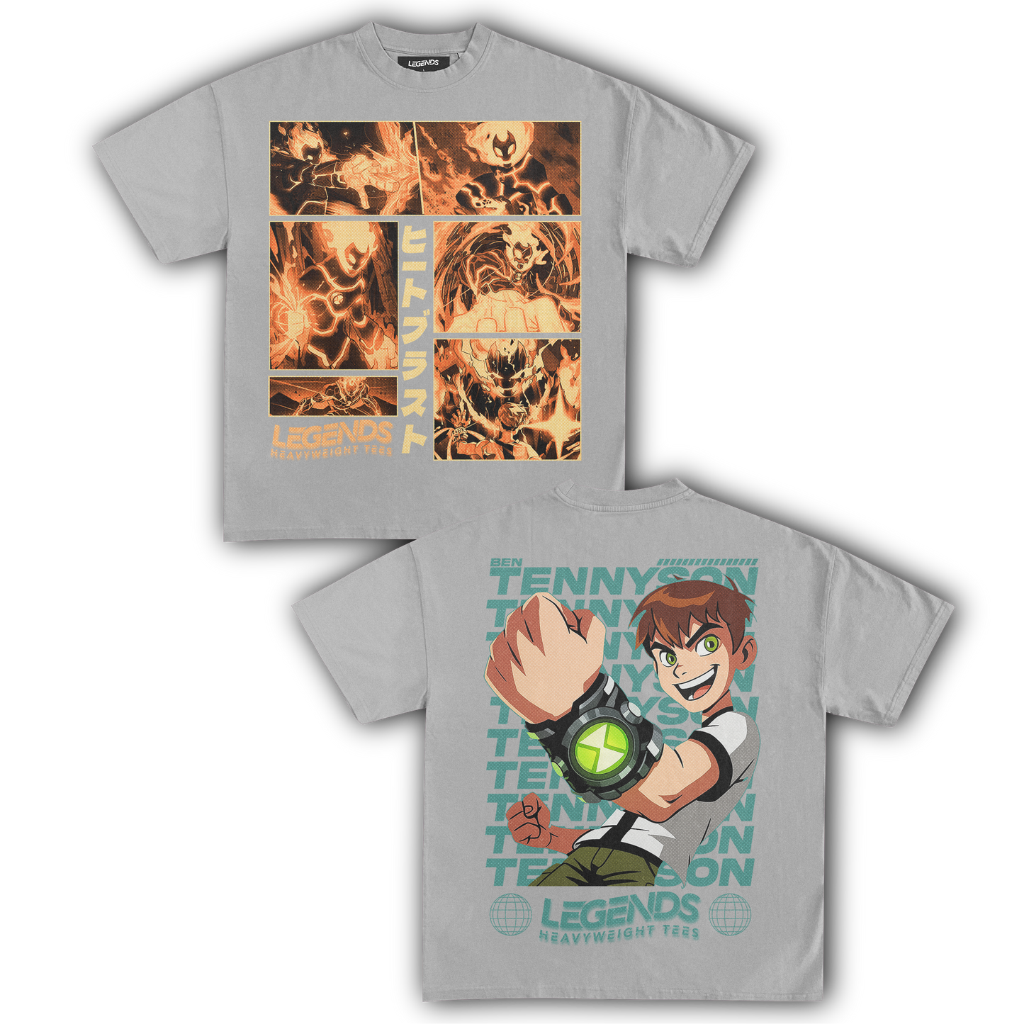 HEATBLAST & BEN TENNYSON TEE (DOUBLE SIDED)