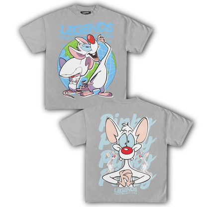PINKY & THE BRAIN TEE V (DOUBLE SIDED)