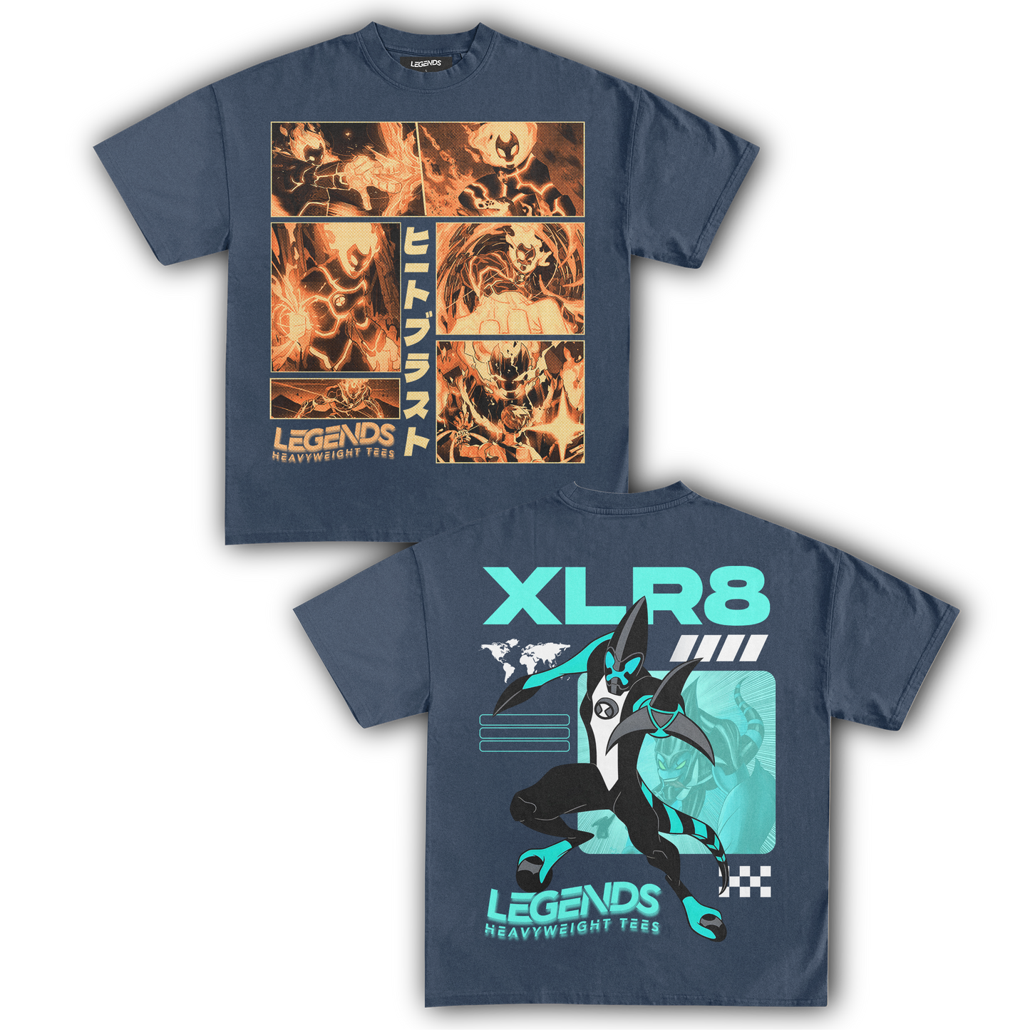 HEATBLAST & XLR8 TEE (DOUBLE SIDED)