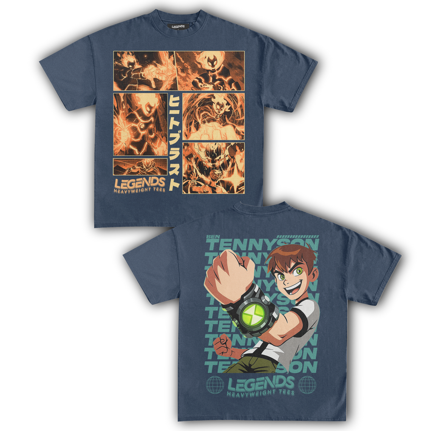 HEATBLAST & BEN TENNYSON TEE (DOUBLE SIDED)