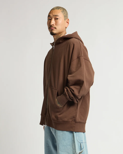 HEAVYWEIGHT DOUBLE ZIP HOODIE (Vintage Espresso)