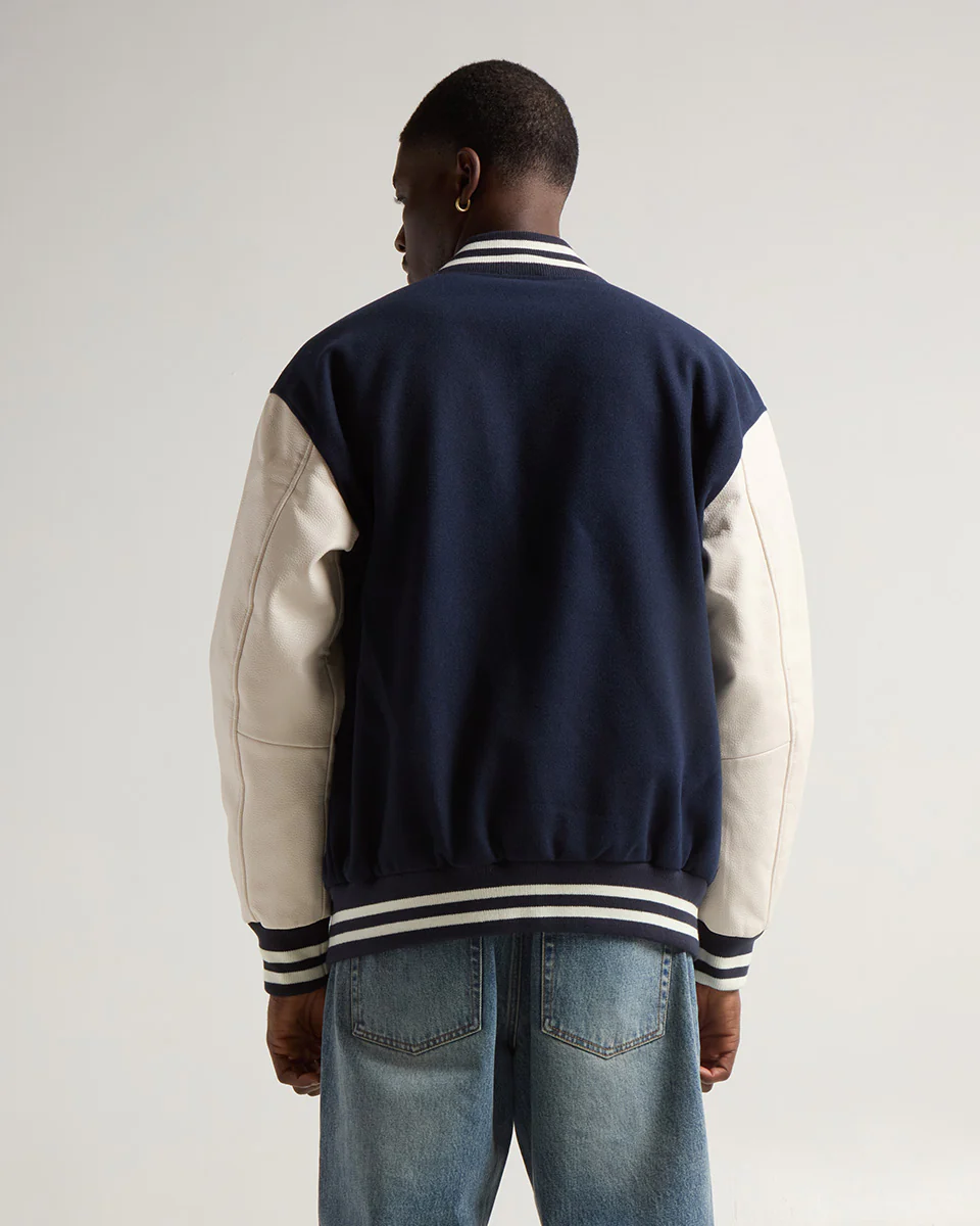 VARSITY LETTERMAN JACKET (Midnight x White)