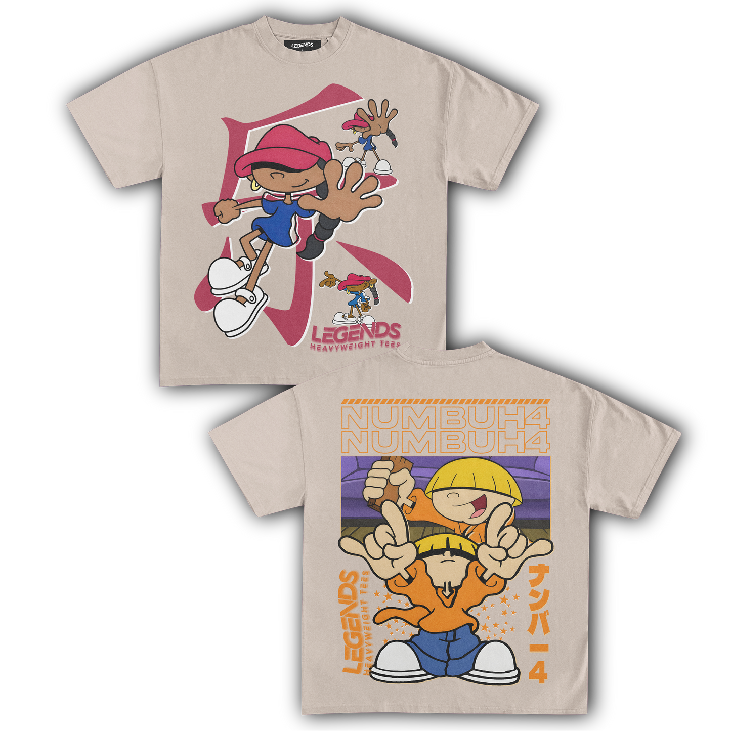 KIDS NEXT DOOR - NUMBER 5 & 4 TEE (DOUBLE SIDED)