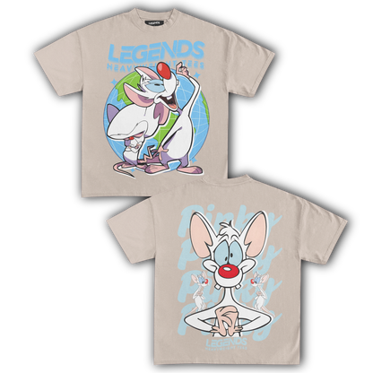 PINKY & THE BRAIN TEE V (DOUBLE SIDED)
