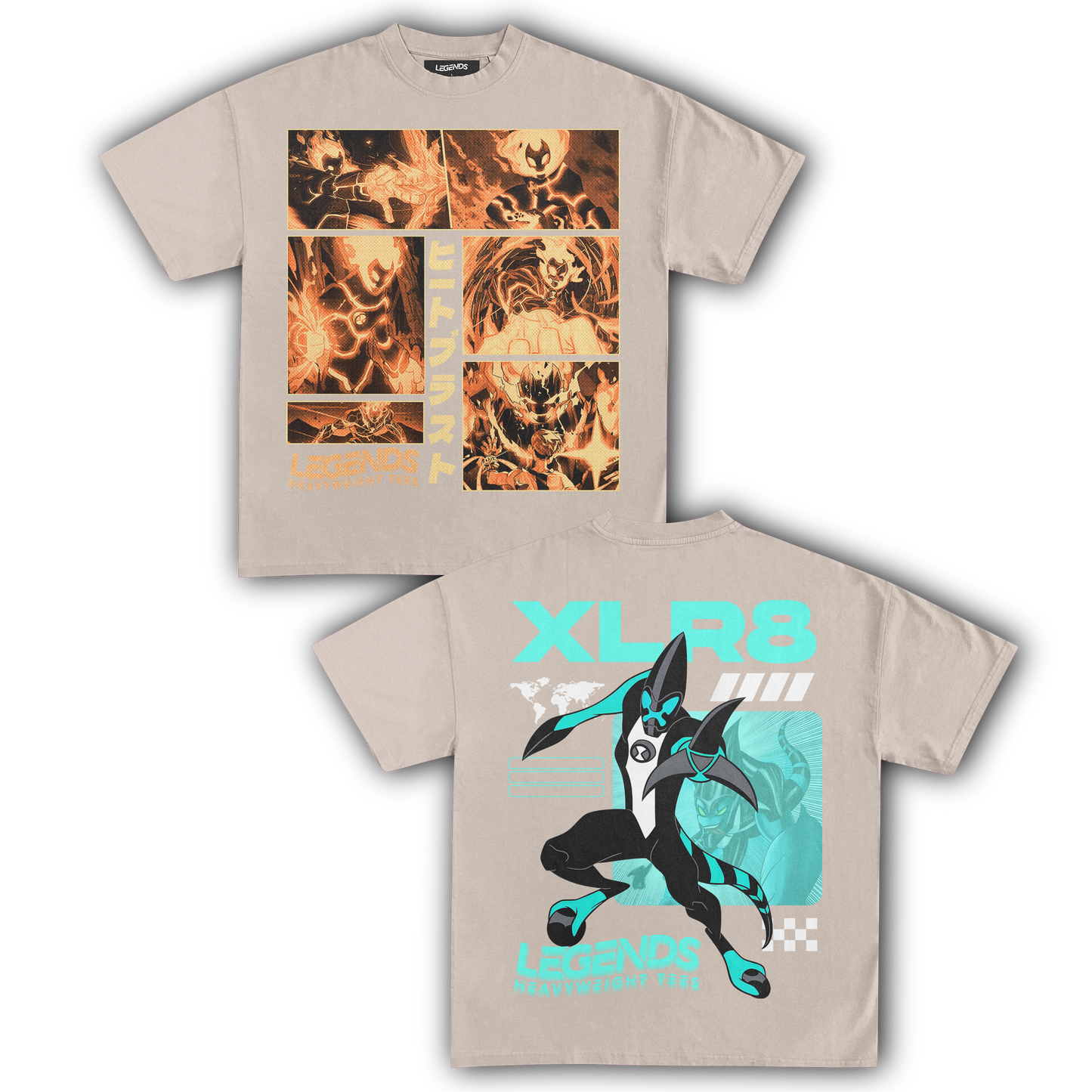 HEATBLAST & XLR8 TEE (DOUBLE SIDED)