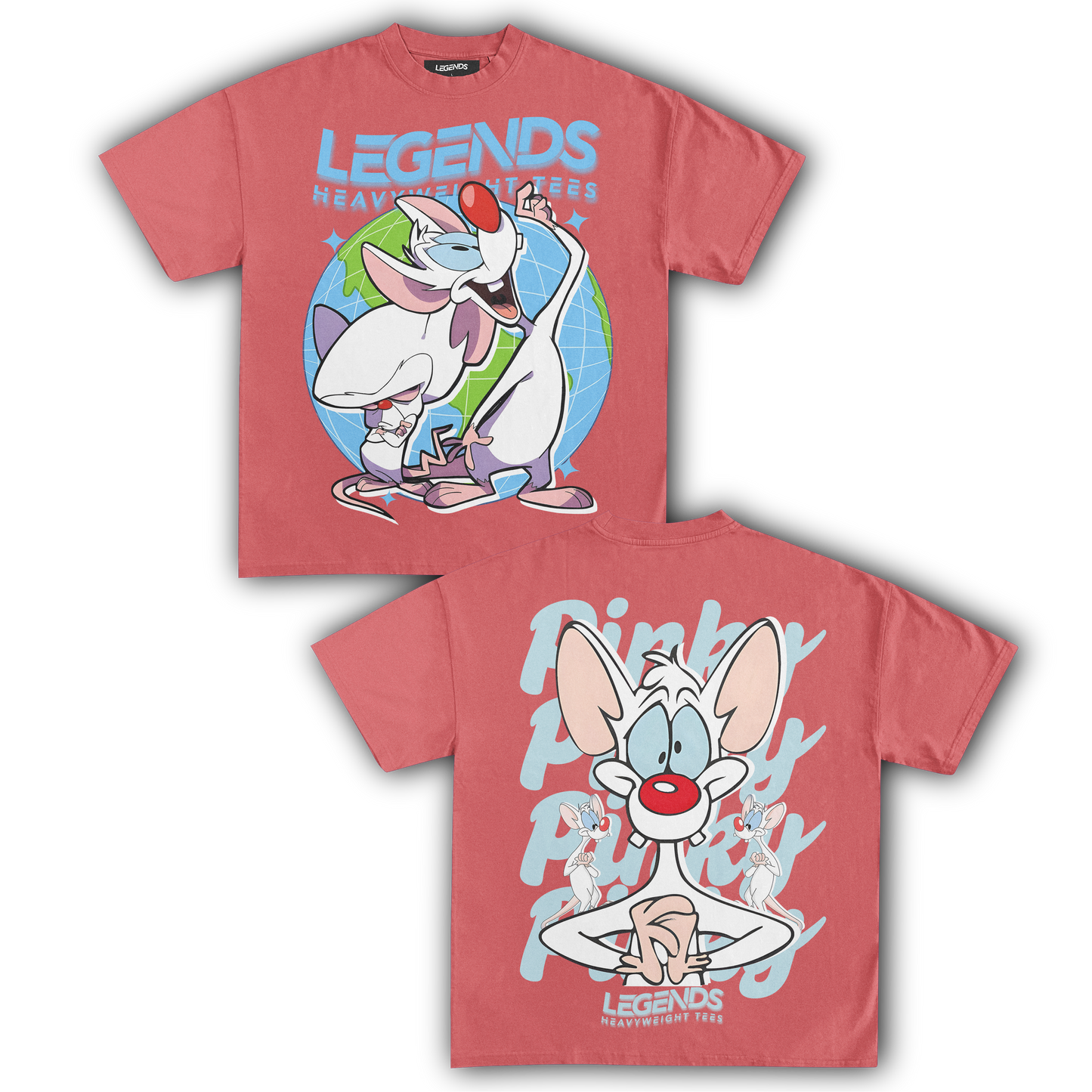 PINKY & THE BRAIN TEE V (DOUBLE SIDED)