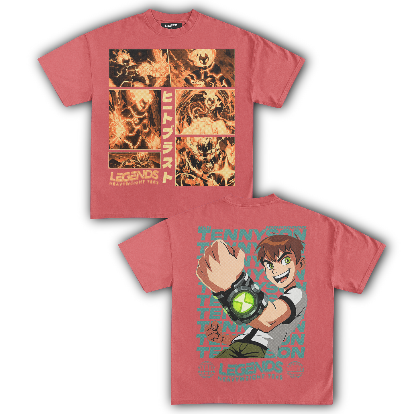 HEATBLAST & BEN TENNYSON TEE (DOUBLE SIDED)