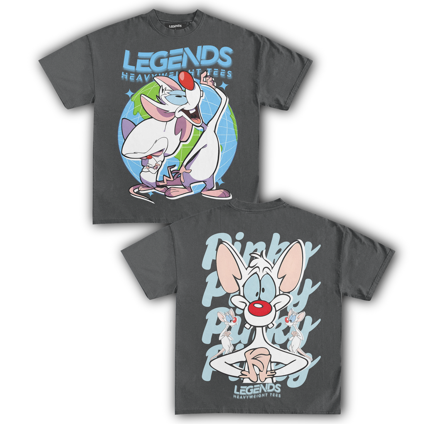 PINKY & THE BRAIN TEE V (DOUBLE SIDED)