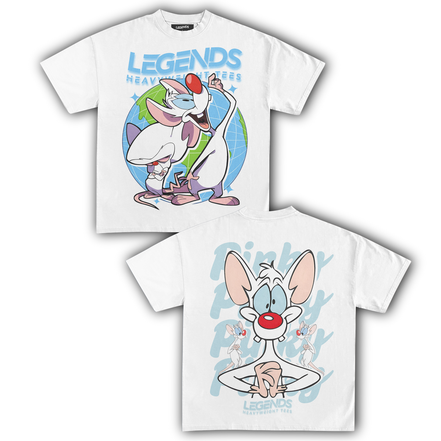 PINKY & THE BRAIN TEE V (DOUBLE SIDED)