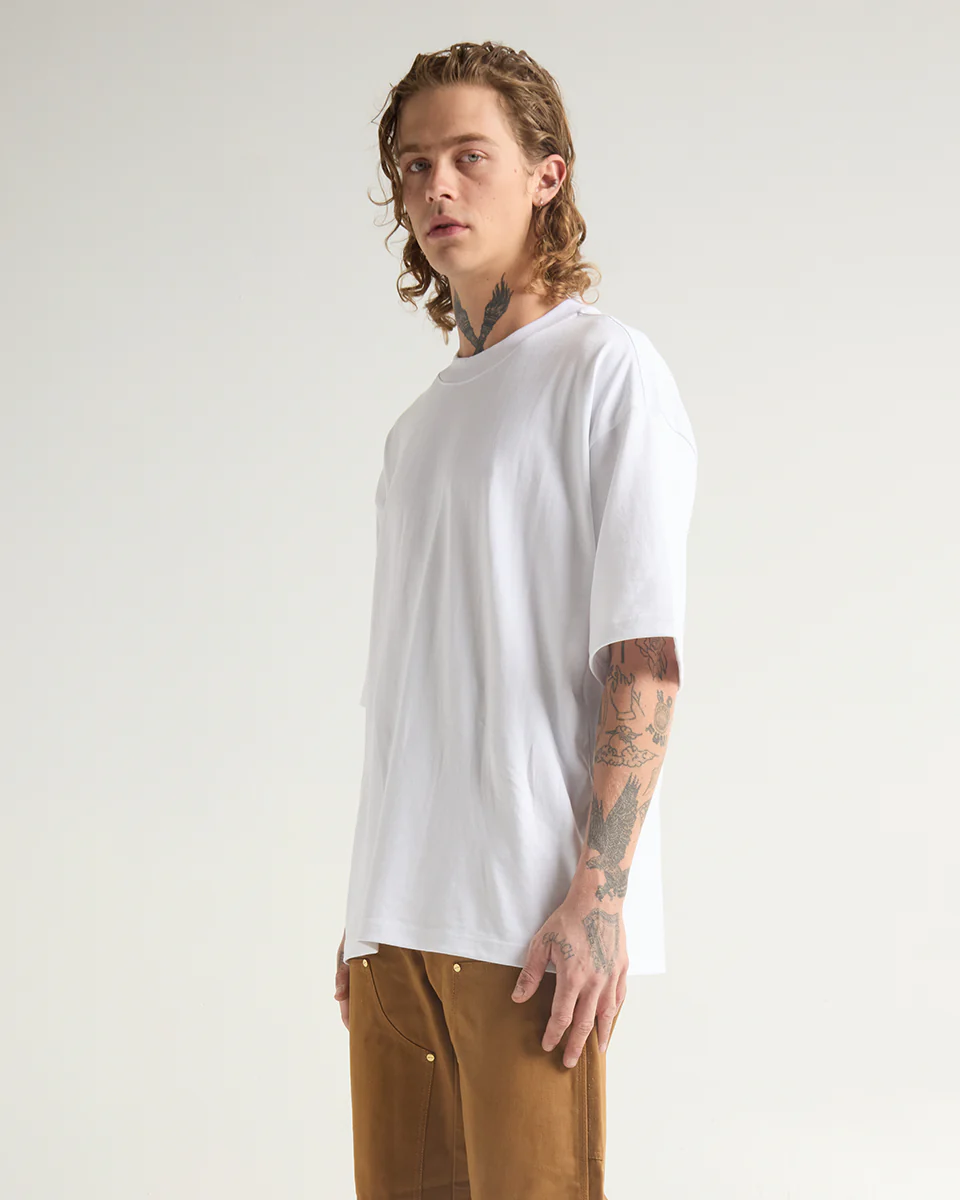 9.0 OZ SUPER HEAVYWEIGHT GARMENT DYE TEE (White)