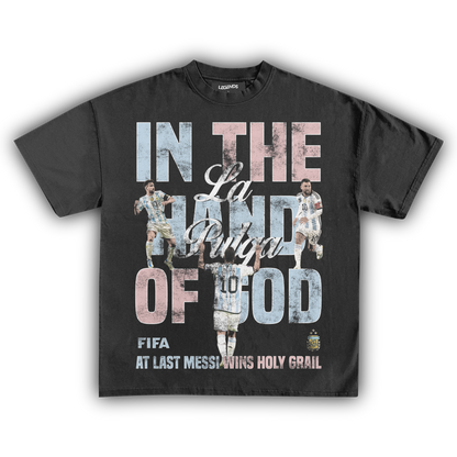 IN THE HAND OF GOD LIONEL MESSI VINTAGE TEE