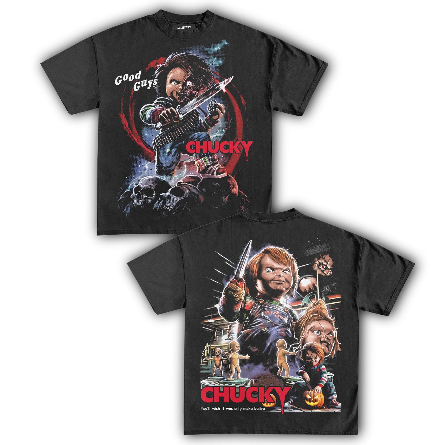 Chucky Tee Halloween Vintage Heavyweight T Shirt Legends Heavyweight Tees