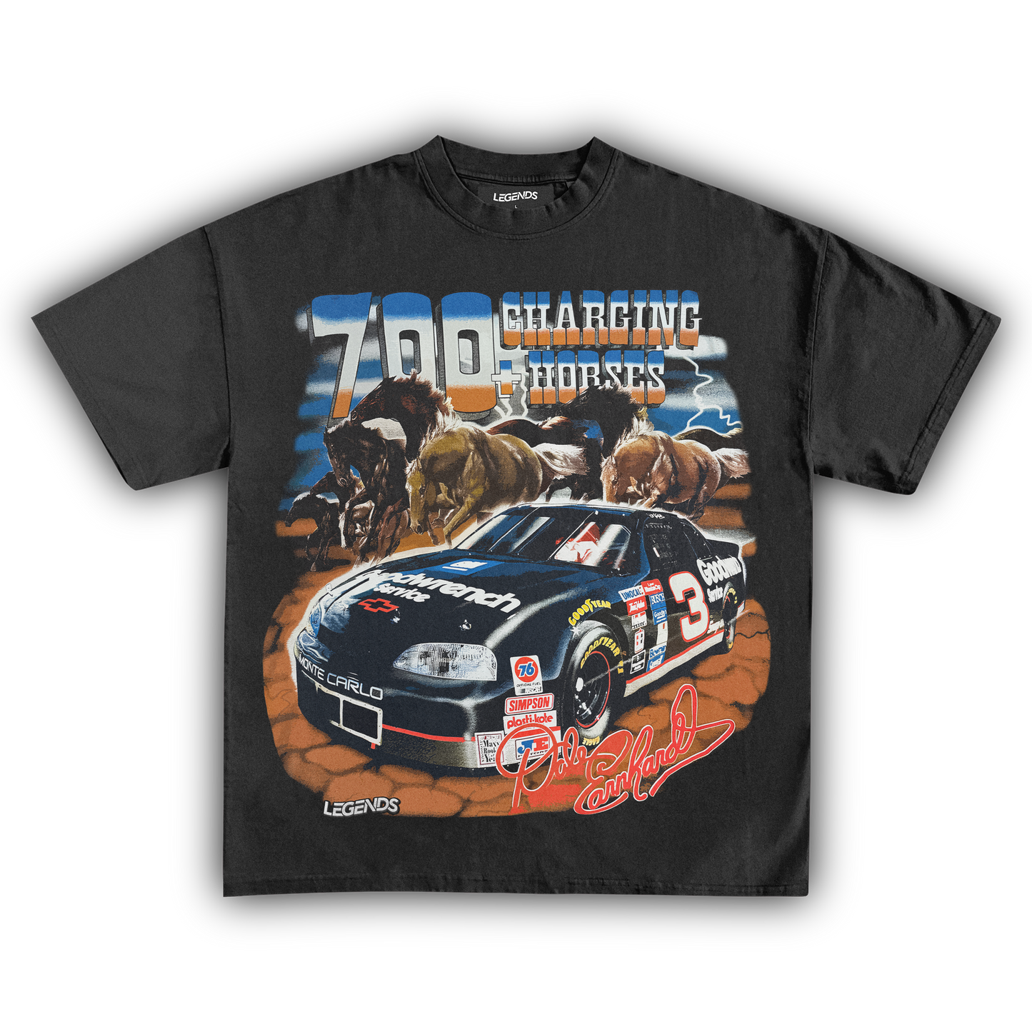 DALE EARNHARDT 700+ CHARGING HORSES TEE