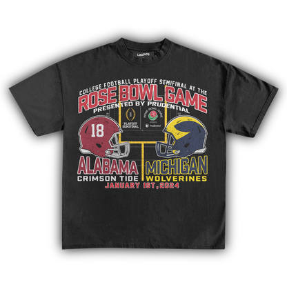 MICHIGAN VS ALABAMA ROSE BOWL VINTAGE TEE