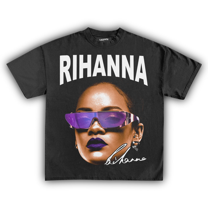 RIHANNA BIG FACE TEE (White Text)