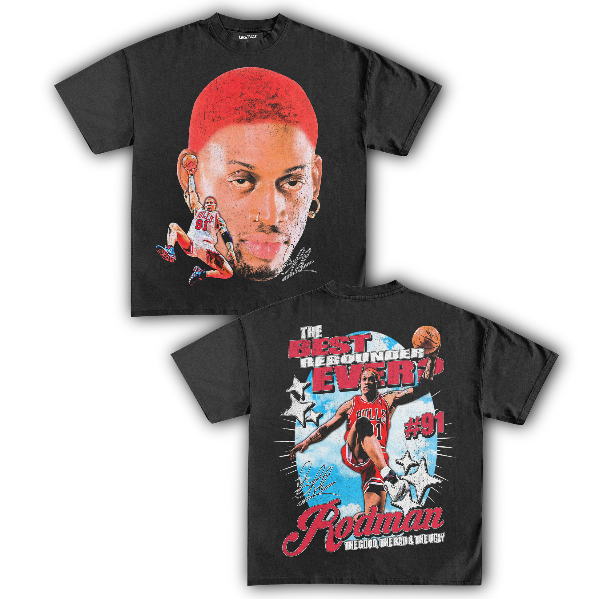 Dennis Rodman Tee » Basketball » Vintage Heavyweight T-Shirt Dennis Rodman Tee » Basketball » Vintage Heavyweight T-Shirt